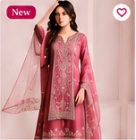 Embroidered Chiffon Dress